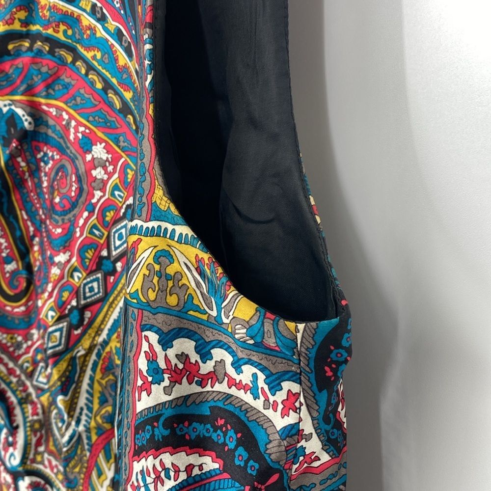 Nanette‎ Lepore Gotham Stakes Silk Paisley Sleeveless Mini Dress - Picture 5 of 10